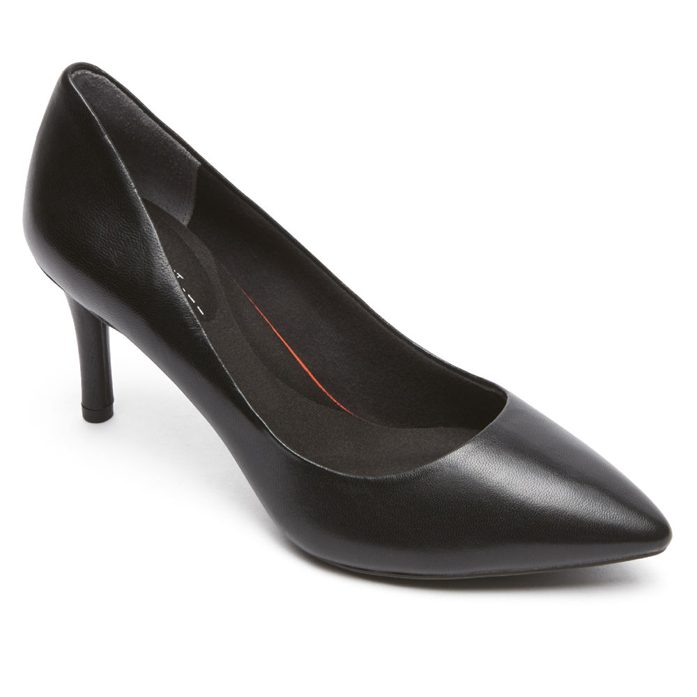 Rockport Womens Heels Black - Total Motion 75mm Pointed Toe - UK 507-EKOPTU